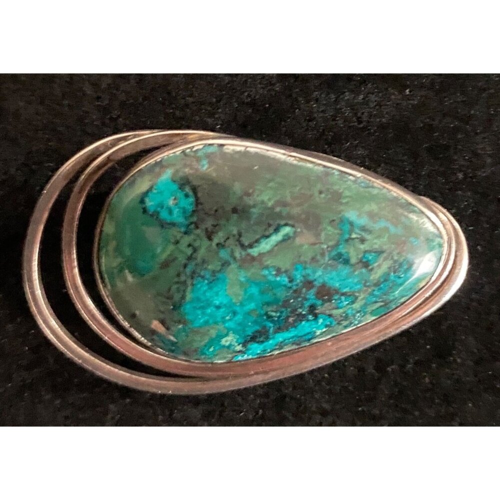 Azurite Pendant/Brooch. Vintage, Beautiful, Sterling Silver, Vintage, Unique